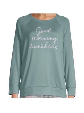 Secret Treasures Mint Green Long-Sleeve Pajama Top with Script